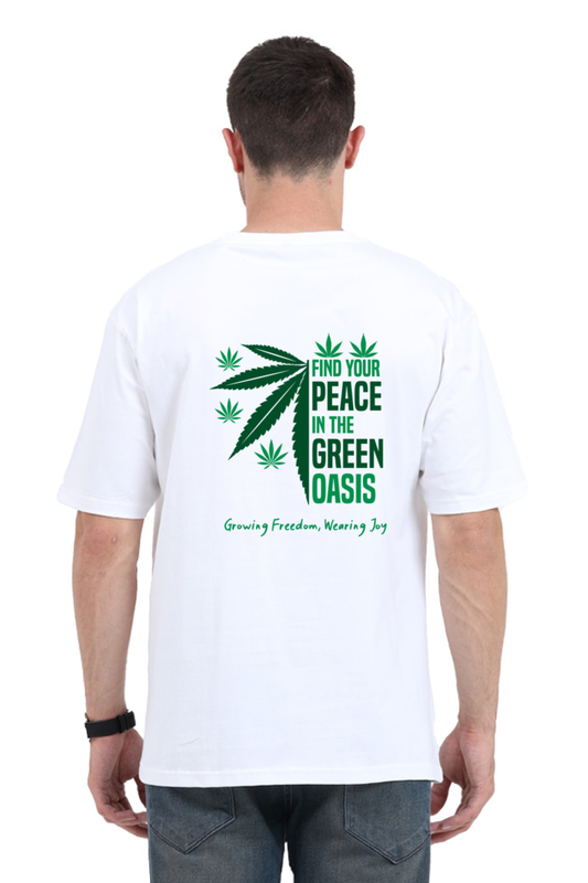 Oversized T-Shirt - "Find Your Peace In The Green Oasis