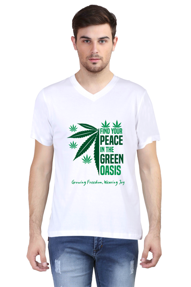 Find Your Peace in Green Oasis Printed T-Shirt