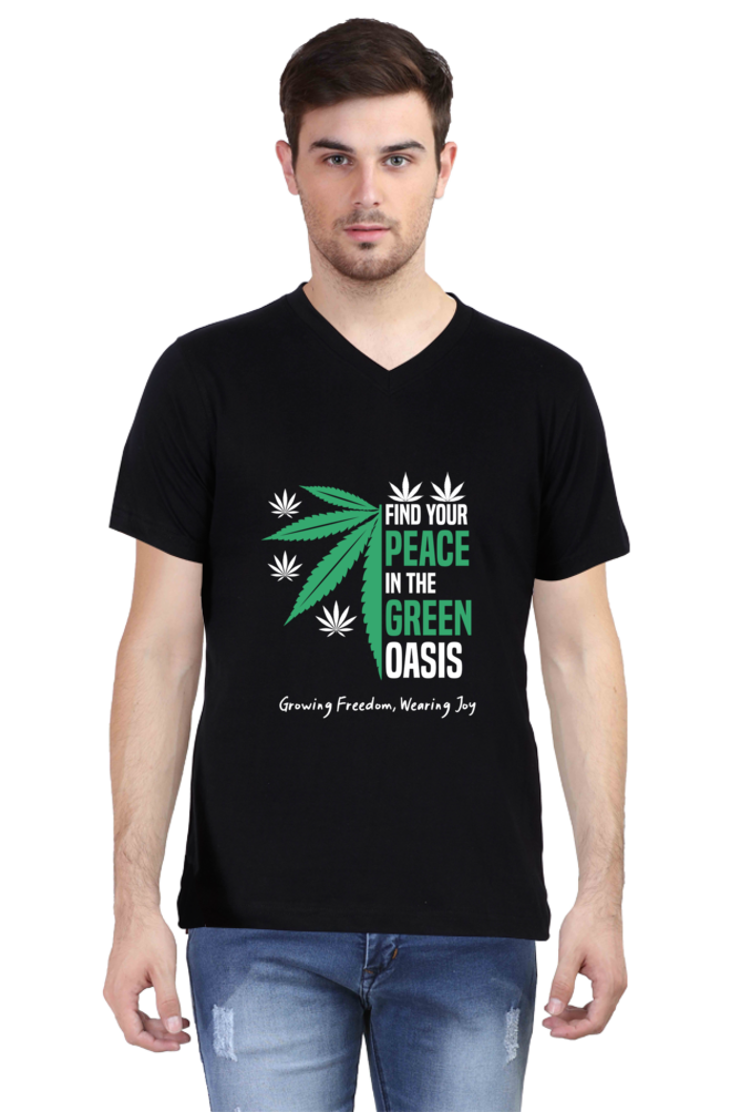 Find Your Peace in Green Oasis Printed T-Shirt