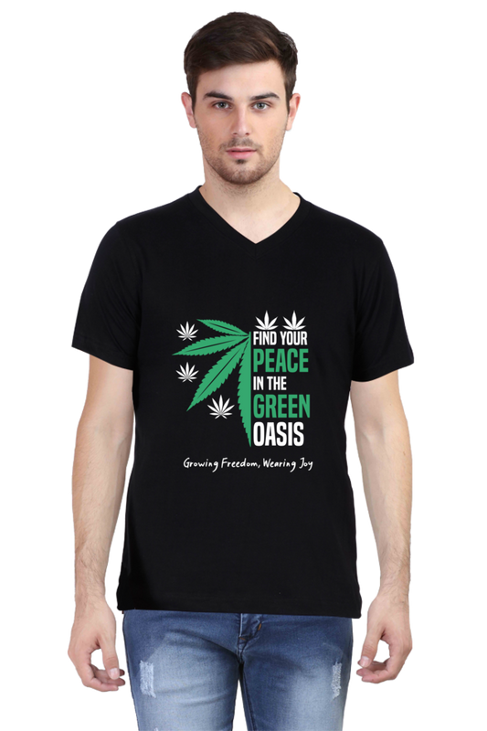 Find Your Peace in Green Oasis Printed T-Shirt