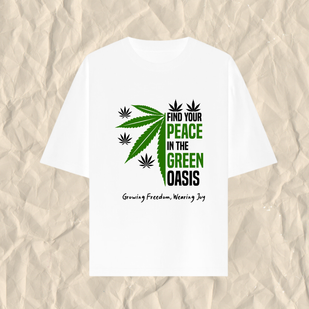 Oversized T-Shirt - "Find Your Peace In The Green Oasis