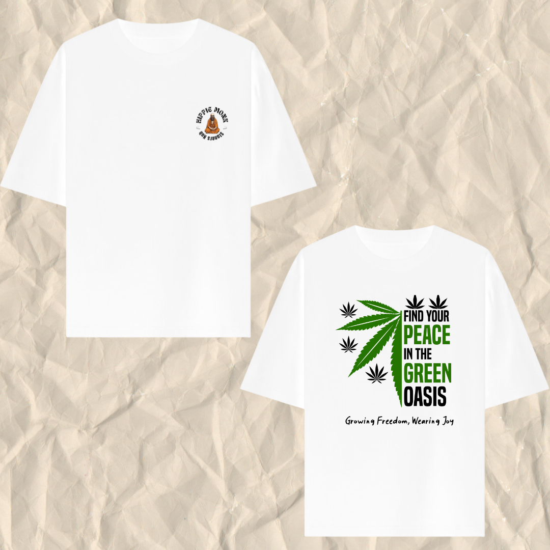 Oversized T-Shirt - "Find Your Peace In The Green Oasis