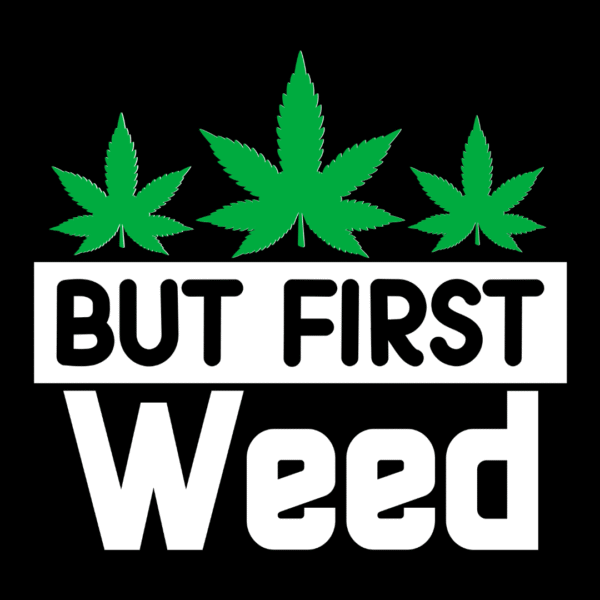 But First Weed Printed V-Neck T-Shirt - Image 2