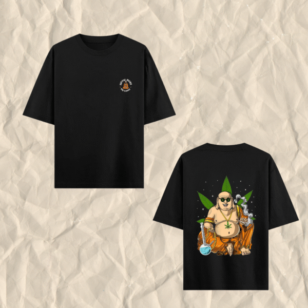 Smoking Buddha Oversized Men's T-Shirt - Image 5