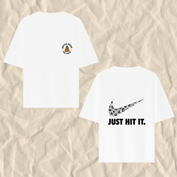 Just Hit It Printed White T-Shirt - Image 4
