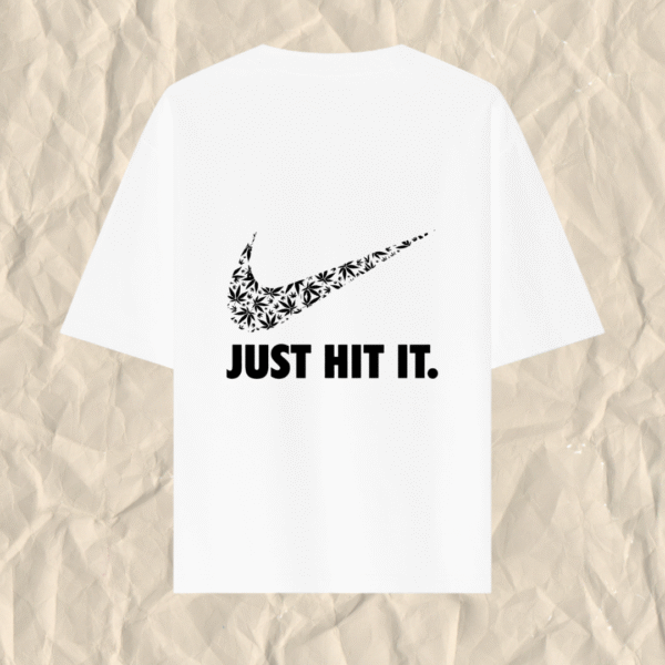 Just Hit It Printed White T-Shirt